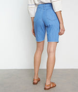 CHIARA RAW EDGING COTTON BERMUDA SHORTS