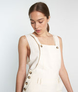 SARAH TONE-ON-TONE STRIPED DUNGAREES