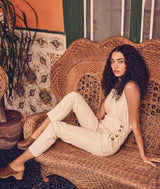 SARAH TONE-ON-TONE STRIPED DUNGAREES