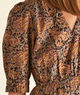 HIVY OCHRE SHORT PRINTED COTTON DRESS