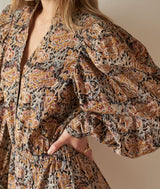 HELENORA OCHRE AND BLACK MAXI DRESS