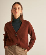 BELLA CHOCOLATE RESPONSIBLE WOOL CARDIGAN