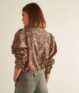 CAROLINE OCHRE FLORAL COTTON BLOUSE