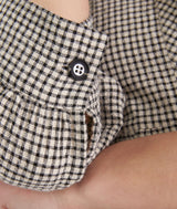 HEMA BEIGE AND BLACK GINGHAM MINI DRESS