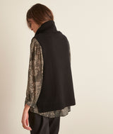 BARCLAY BLACK RESPONSIBLE WOOL SLEEVELESS TURTLENECK PULLOVER