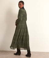 SOUAD KHAKI PRINTED LONG DRESS