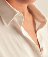 CARLA ECRU SATIN-LOOK FLOWING BLOUSE