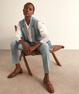 AVA BLUE SLEEVELESS SUIT JACKET