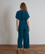 GISELA PETROL BLUE FLOWING JUMPSUIT