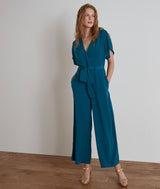 GISELA PETROL BLUE FLOWING JUMPSUIT