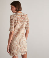 MALIKA CREAM EMBROIDERED SHORT DRESS