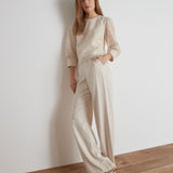 TONIA CREAM SPARKLY LACE TOP