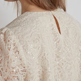 TONIA CREAM SPARKLY LACE TOP