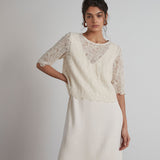 GABRIELLE SHORT ECRU LACE DRESS