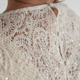 GABRIELLE SHORT ECRU LACE DRESS