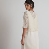 GABRIELLE SHORT ECRU LACE DRESS