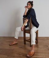 NOOR IVORY COTTON TROUSERS