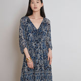 GALICIA SHORT NAVY PRINTED DRESS