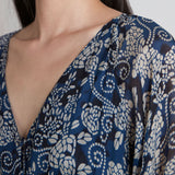 GALICIA SHORT NAVY PRINTED DRESS