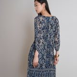 GALICIA SHORT NAVY PRINTED DRESS