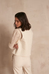 ANGELA BEIGE SLEEVELESS JACKET