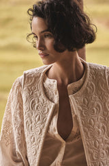 ANGELA BEIGE SLEEVELESS JACKET