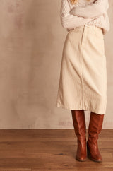 KAYNE IVORY CORDUROY SKIRT