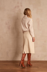 KAYNE IVORY CORDUROY SKIRT