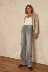 ODILE GREY FLARED JEANS