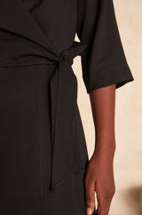 CARMEN BIS BLACK WRAP DRESS