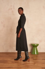 CARMEN BIS BLACK WRAP DRESS