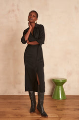 CARMEN BIS BLACK WRAP DRESS