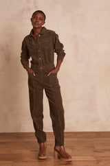 TESSIA GREEN CORDUROY JUMPSUIT