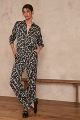 LEANA GREY FLOWING TROUSERS