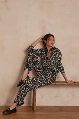 LEANA GREY FLOWING TROUSERS