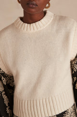 LIAM CREAM SLEEVELESS JUMPER