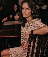 MALIKA CREAM EMBROIDERED SHORT DRESS