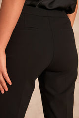 LARA BLACK MICROFIBRE CIGARETTE TROUSERS