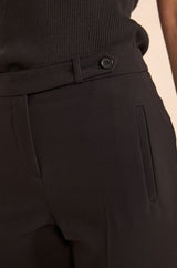 LARA BLACK MICROFIBRE CIGARETTE TROUSERS