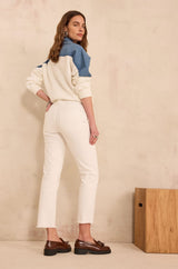 PATIENCE WHITE STRAIGHT-LEG COTTON JEANS