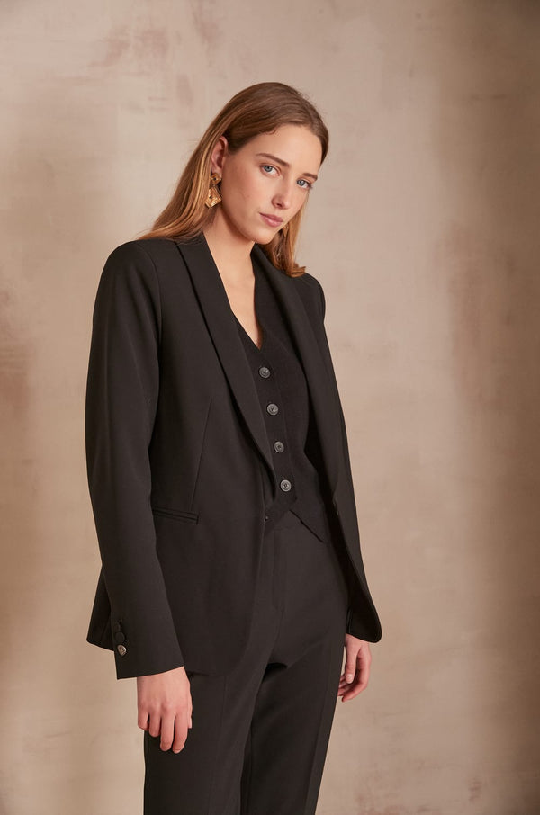 REINE BLACK FITTED BLAZER