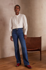 NINON NAVY BLUE FLARED JEANS