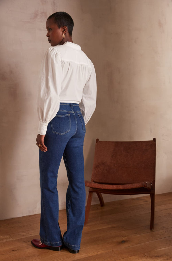 NINON NAVY BLUE FLARED JEANS