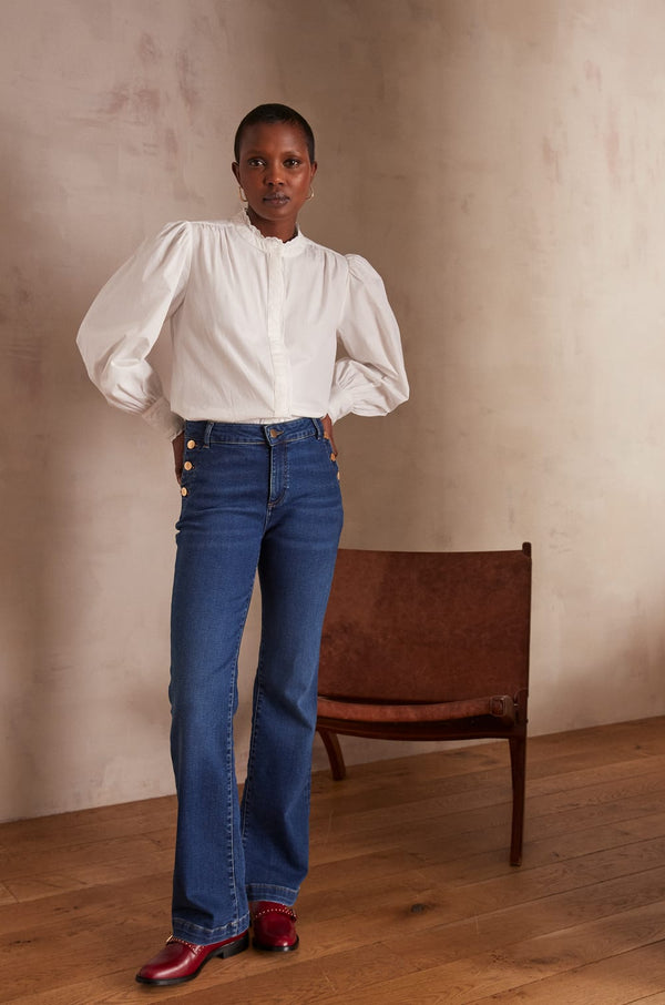 NINON NAVY BLUE FLARED JEANS