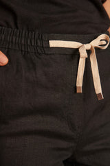 SOANNE BLACK LINEN SHORTS