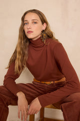 FERGUIE BRICK COTTON TURTLENECK T-SHIRT