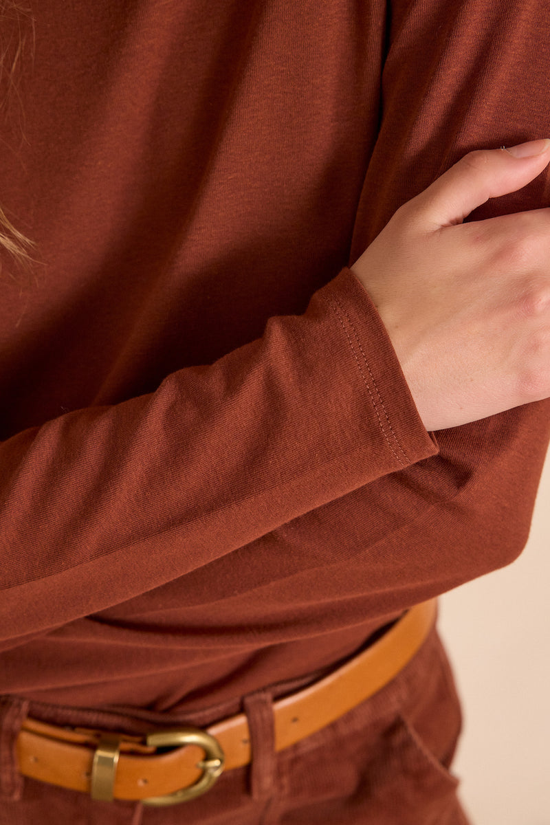 FERGUIE BRICK COTTON TURTLENECK T-SHIRT