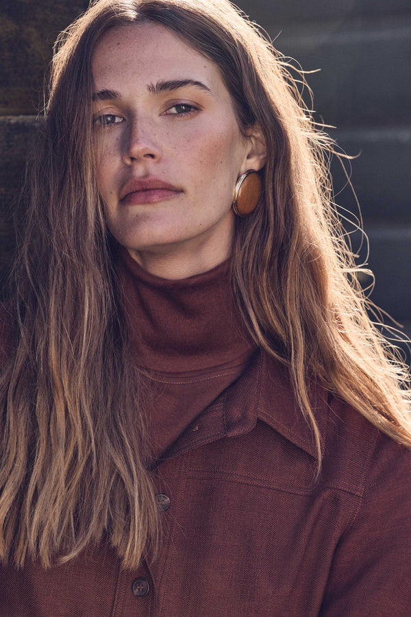 FERGUIE BRICK COTTON TURTLENECK T-SHIRT