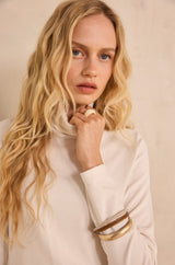 FERGUIE IVORY COTTON TURTLENECK T-SHIRT