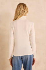 FERGUIE IVORY COTTON TURTLENECK T-SHIRT